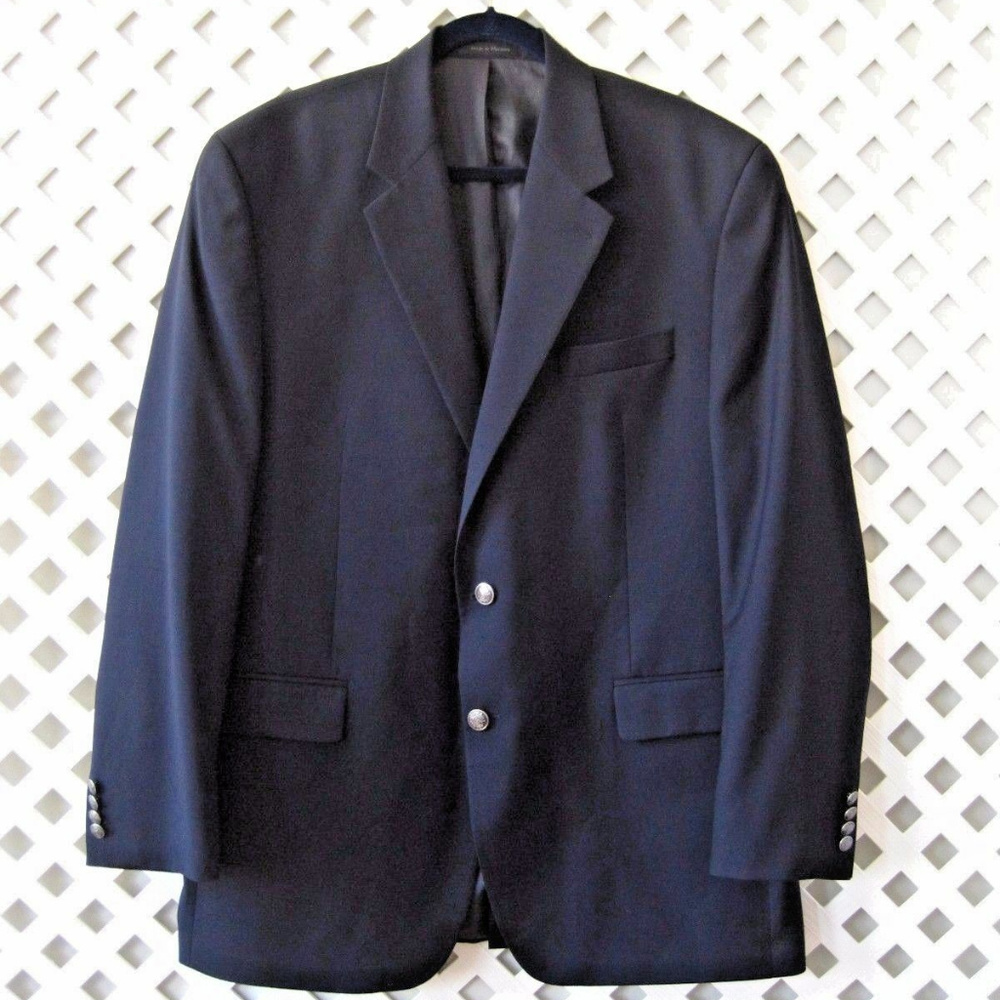 Michael Kors Mens 44L Navy Wool Blazer